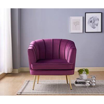 Purple Velvet Tufted Barrel Chair R931