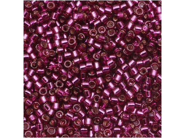 11/0 Silver Lined Dark Rose Seed Beads P1018