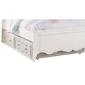 White Twin Size Wooden Trundle with Round Knobs and Caster Wheels G384