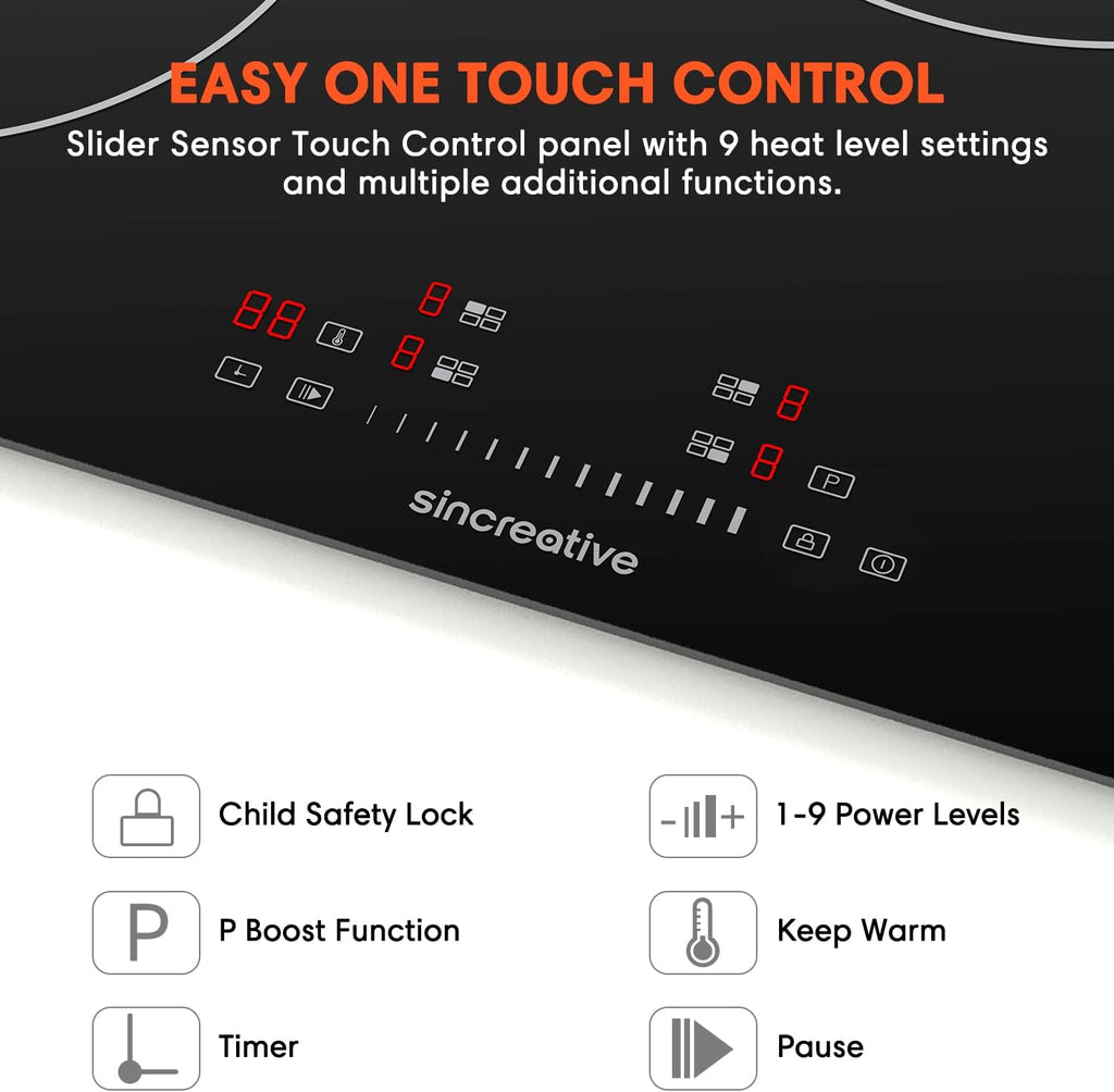 Induction Cooktop with 4 Burners Smoothtop Ceramic Glass F703459