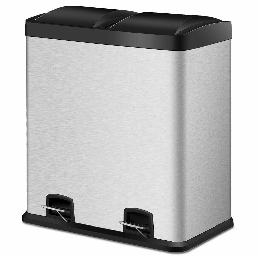 Stainless Steel 16 Gallon Dual Step Trash Can B911488