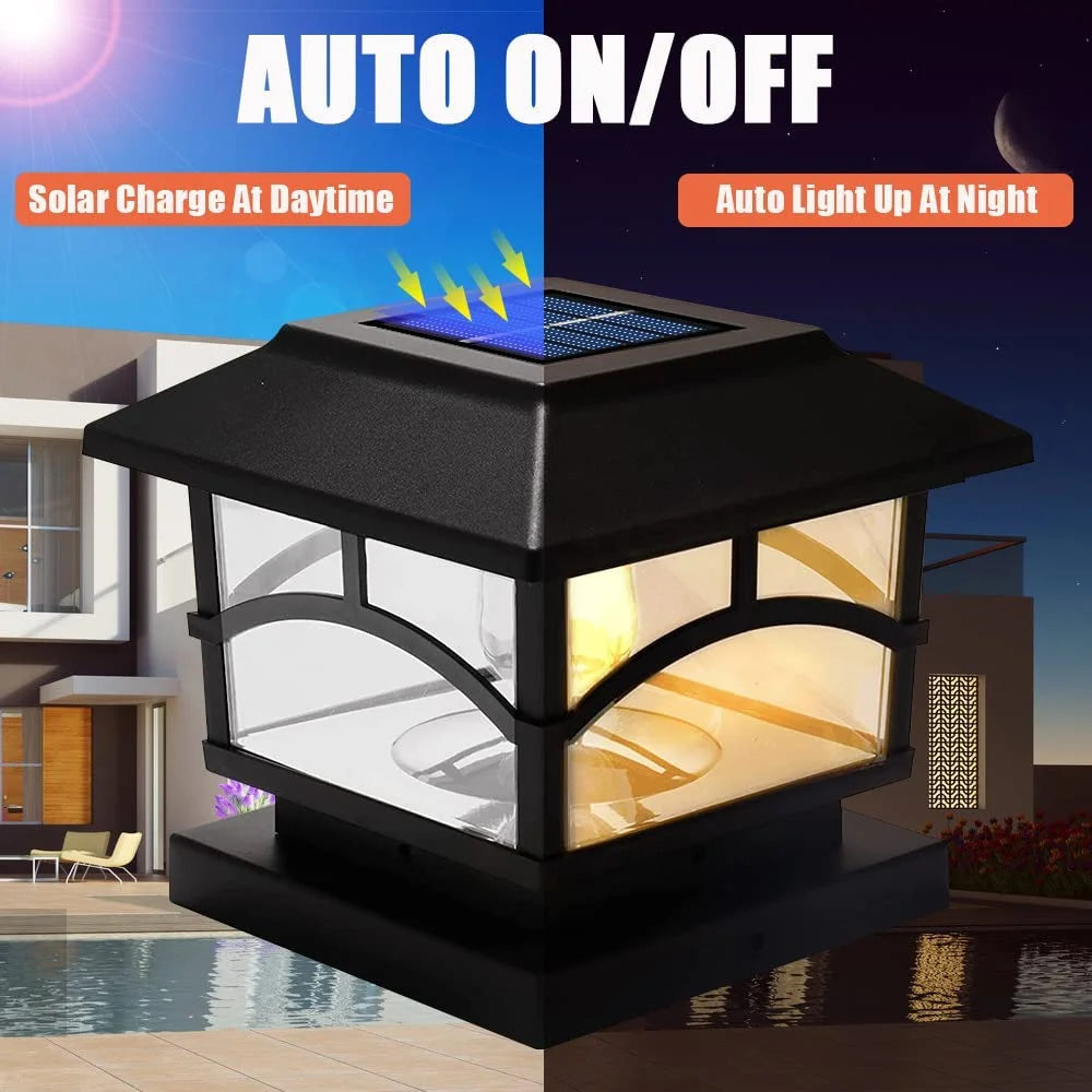 Solar Post Lights LED Waterproof Deck Fence Cap Lights 6 Pack H748