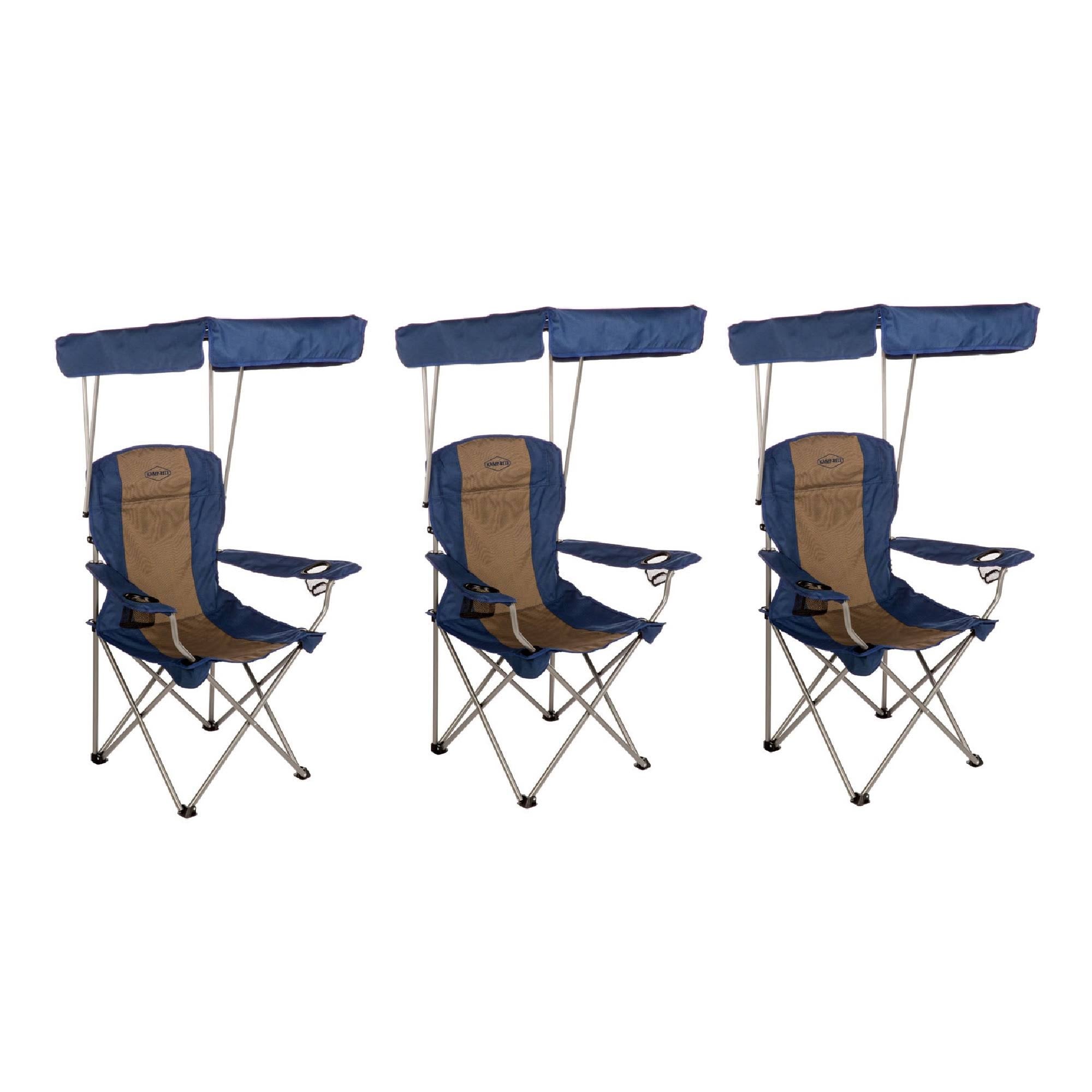 3 Pack Folding Camping Chair with Canopy R1515