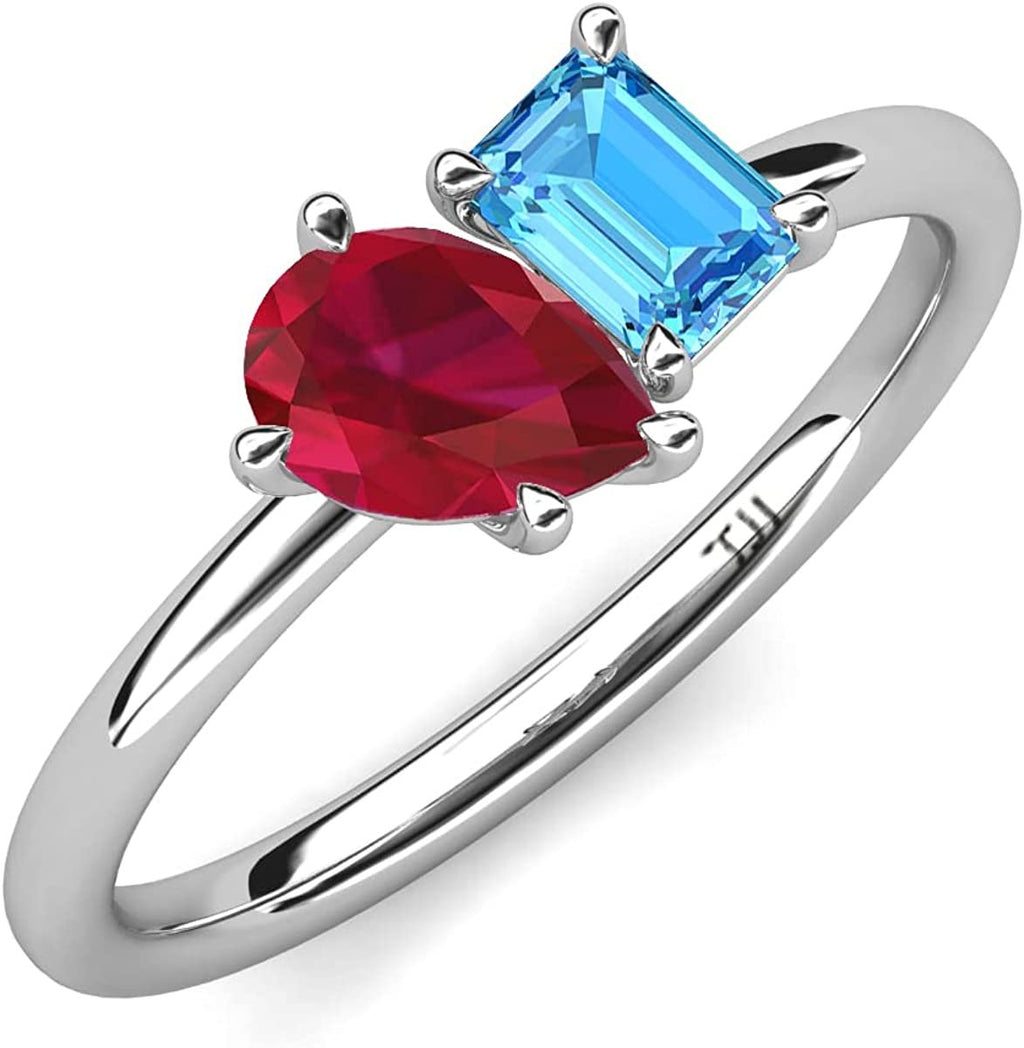 14K Yellow Gold Two Stone Engagement Ring V910915