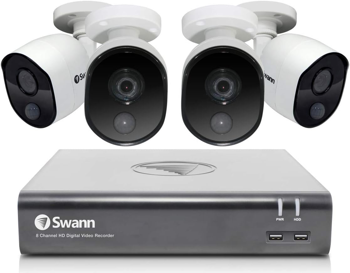 8 Channel 4 Camera 1080p DVR 1TB HDD Security System I96061