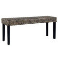 Black Kubu Rattan and Solid Mango Wood Bench H64273