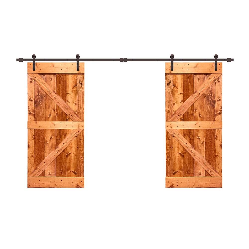 Red Walnut Barn Door with Hardware Kit X831