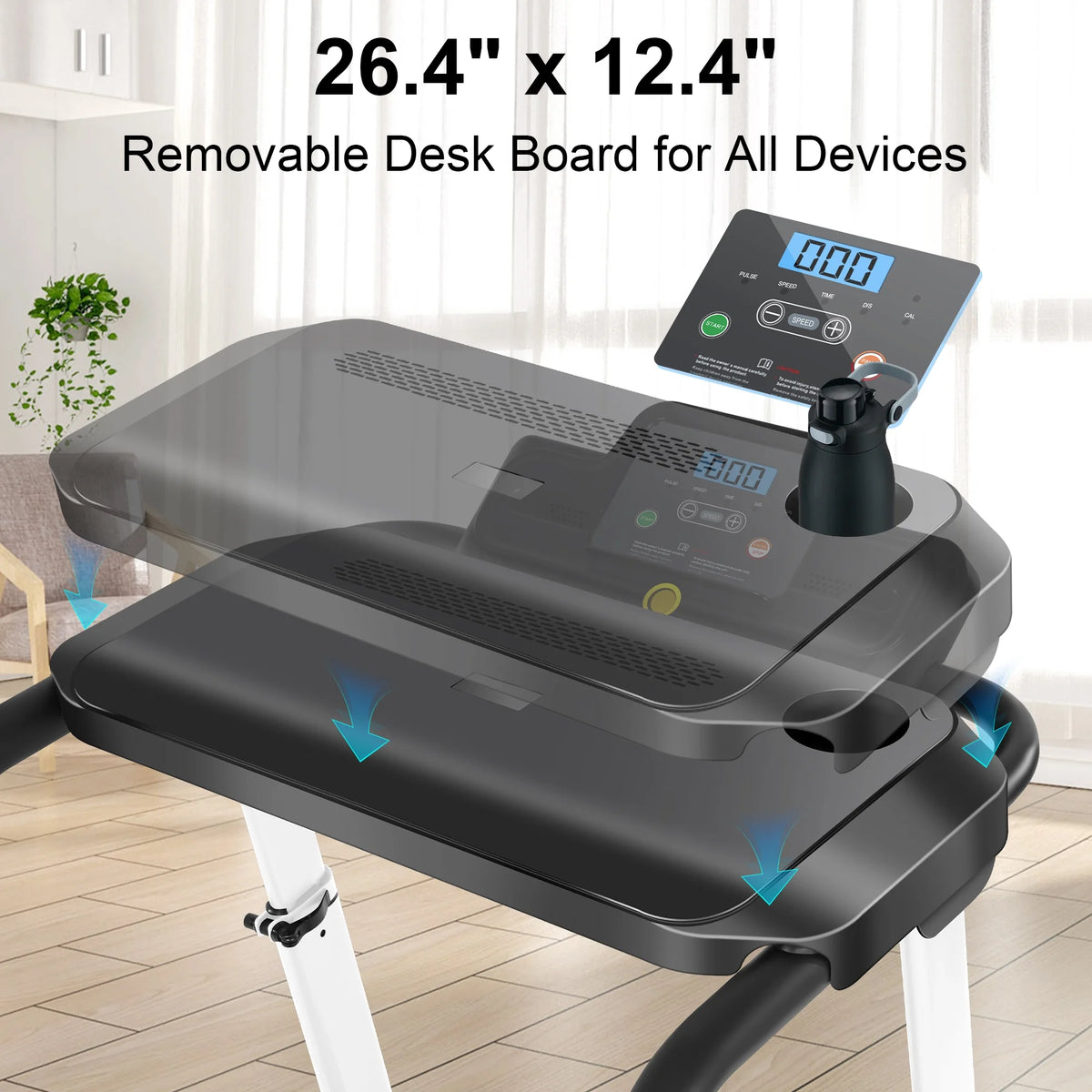 300Lbs Portable Folding Treadmill with Desk K6624