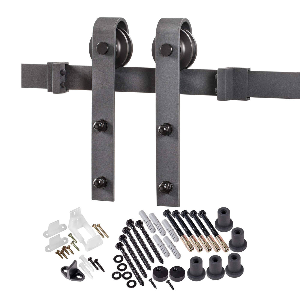 Matte Black Door Barn Hardware Kit B362