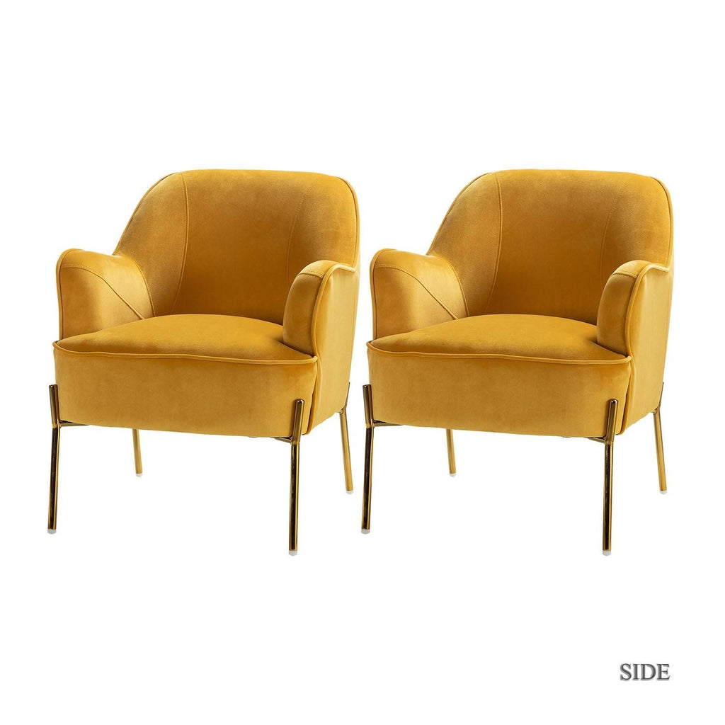 Orange Gold Legs Accent Chair (Set of 2) H766