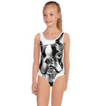 White Boston Terrier Kids One Piece Swimsuit for Girls (6X) X874371