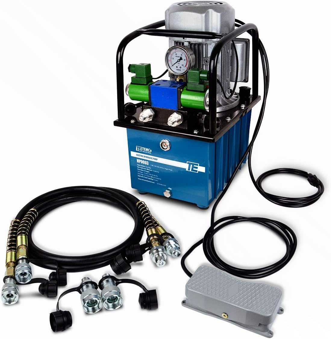 Electric Hydraulic Pump Power Pack Unit 2 Stage Double Acting 110v 10k psi 488 Cubic in Capacity W19299
