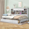 Antique White Twin Size Wood Daybed Frame with 3 Drawers Y601243