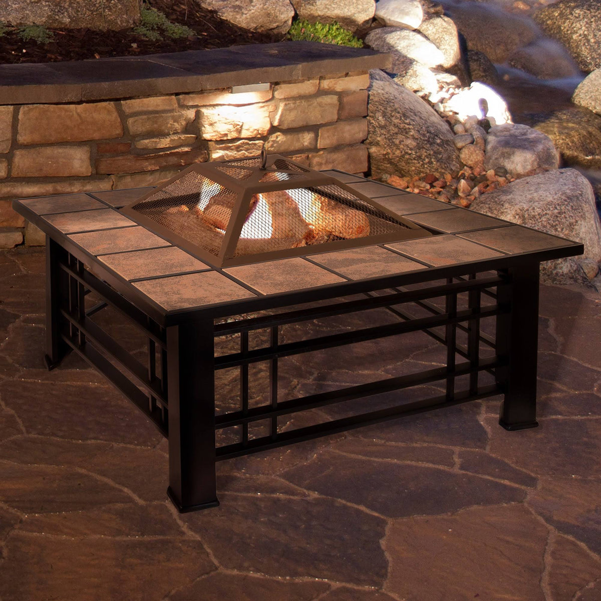32x22 Square Wood Burning Fire Pit Set Z1961