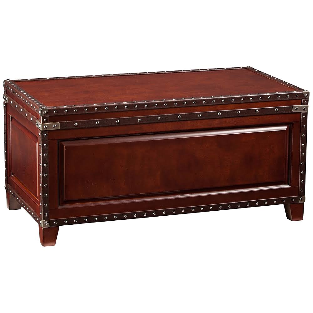 Dark Cherry Wood Trunk Cocktail Table D8978