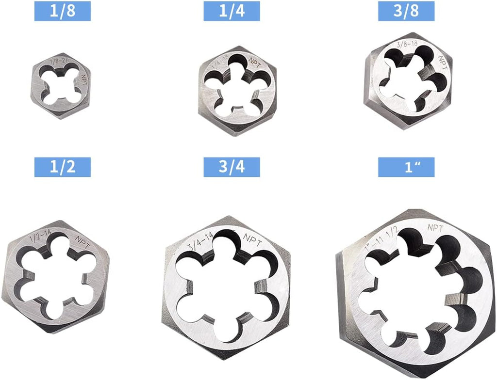 6 Pcs Carbon Steel Pipe Hex Die Set V323