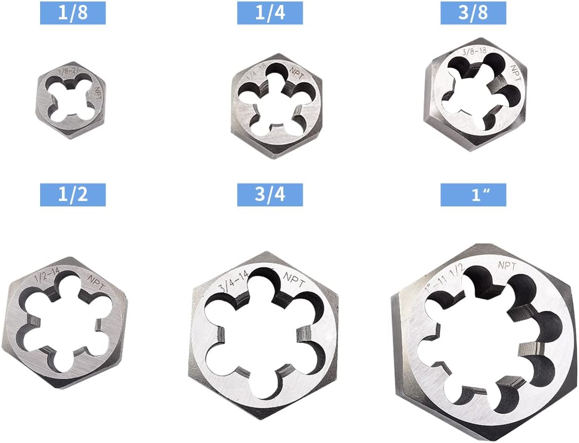 6 Pcs Carbon Steel Pipe Hex Die Set V323