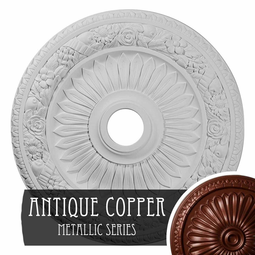 Hand-Painted Brushed Mahogany Ceiling Medallion O947