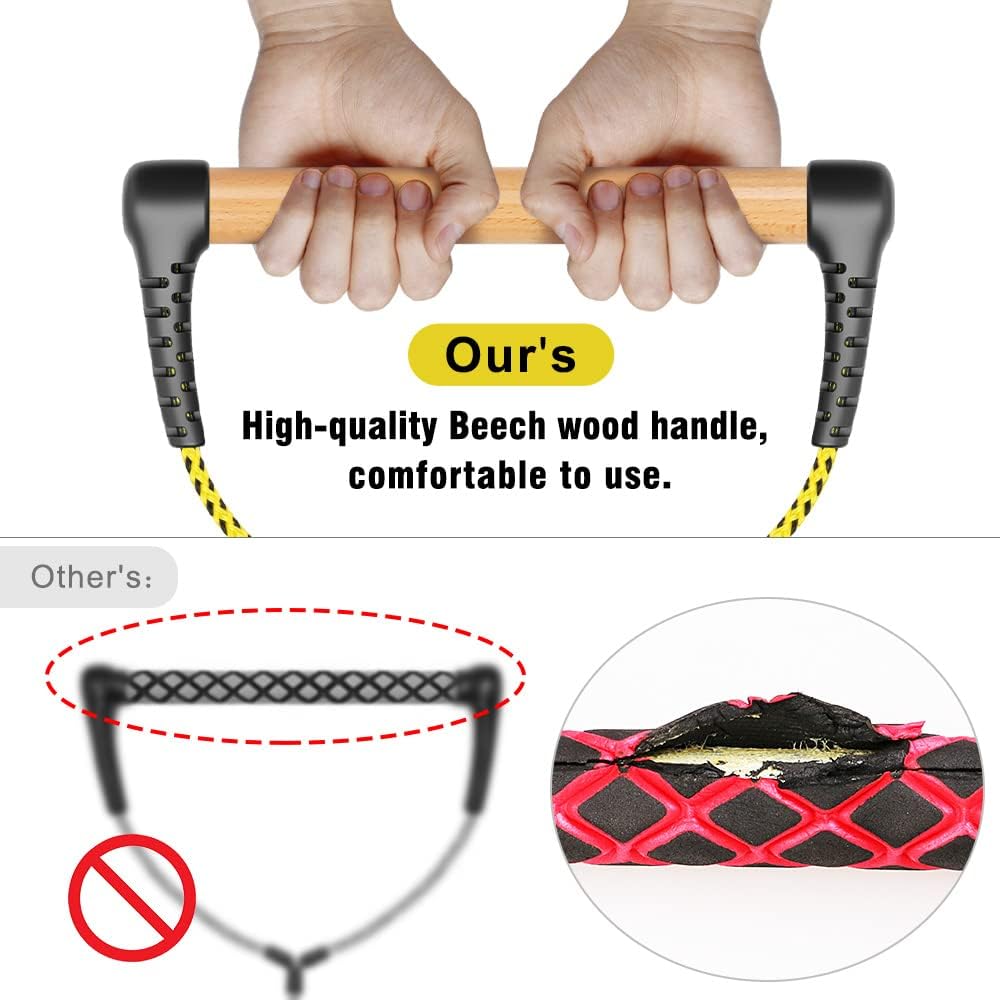 75 ft 2 Section Boat Tow Rope with Wood Handle, Pack of 2 P610