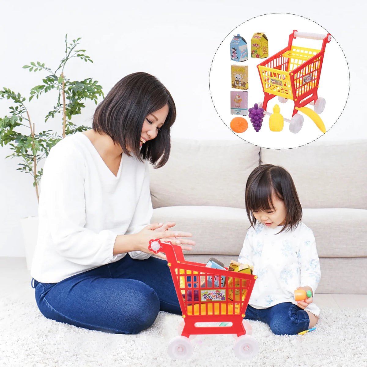 Red Kid Shopping Cart Plaything Q735