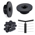 Black Cable Railing Kit 1/8 Wheel Protective Protector Sleeves Washer Insert Plug POM for Wire Rope Metal Posts Deck Balcony B9547