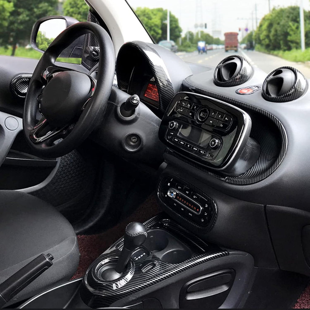 Carbon Fiber Style Gear Shift Panel Cover Sticker Pack of 2 Z2166