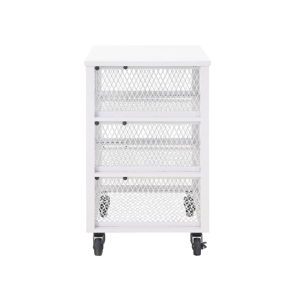4 Drawer White Metal Rolling Cart S204242