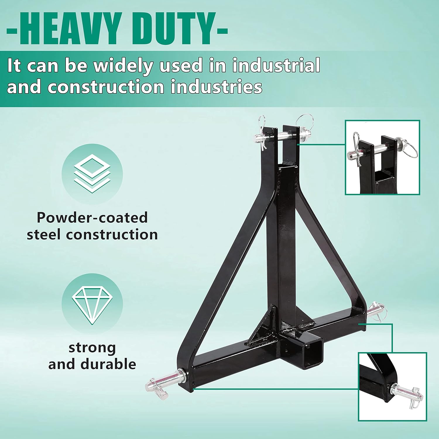 3 Point 2 Receiver Trailer Hitch Drawbar Adapter S3797