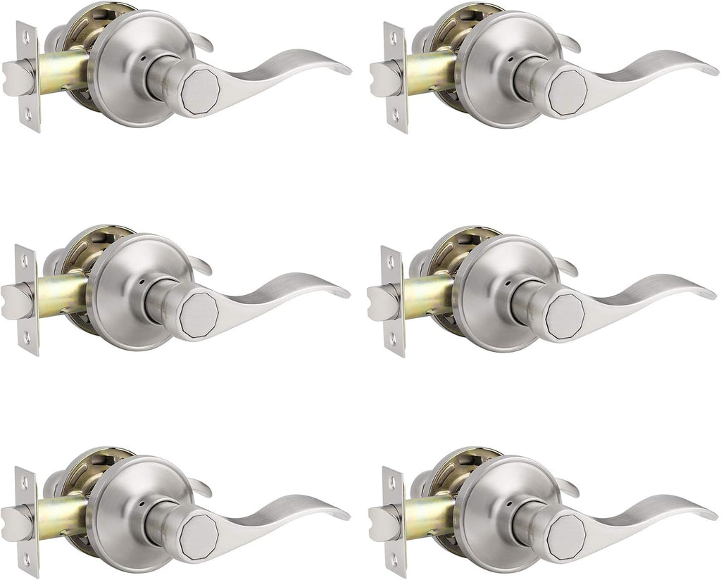 5 Pack Brushed Nickel Stainless Steel Door Levers W224945