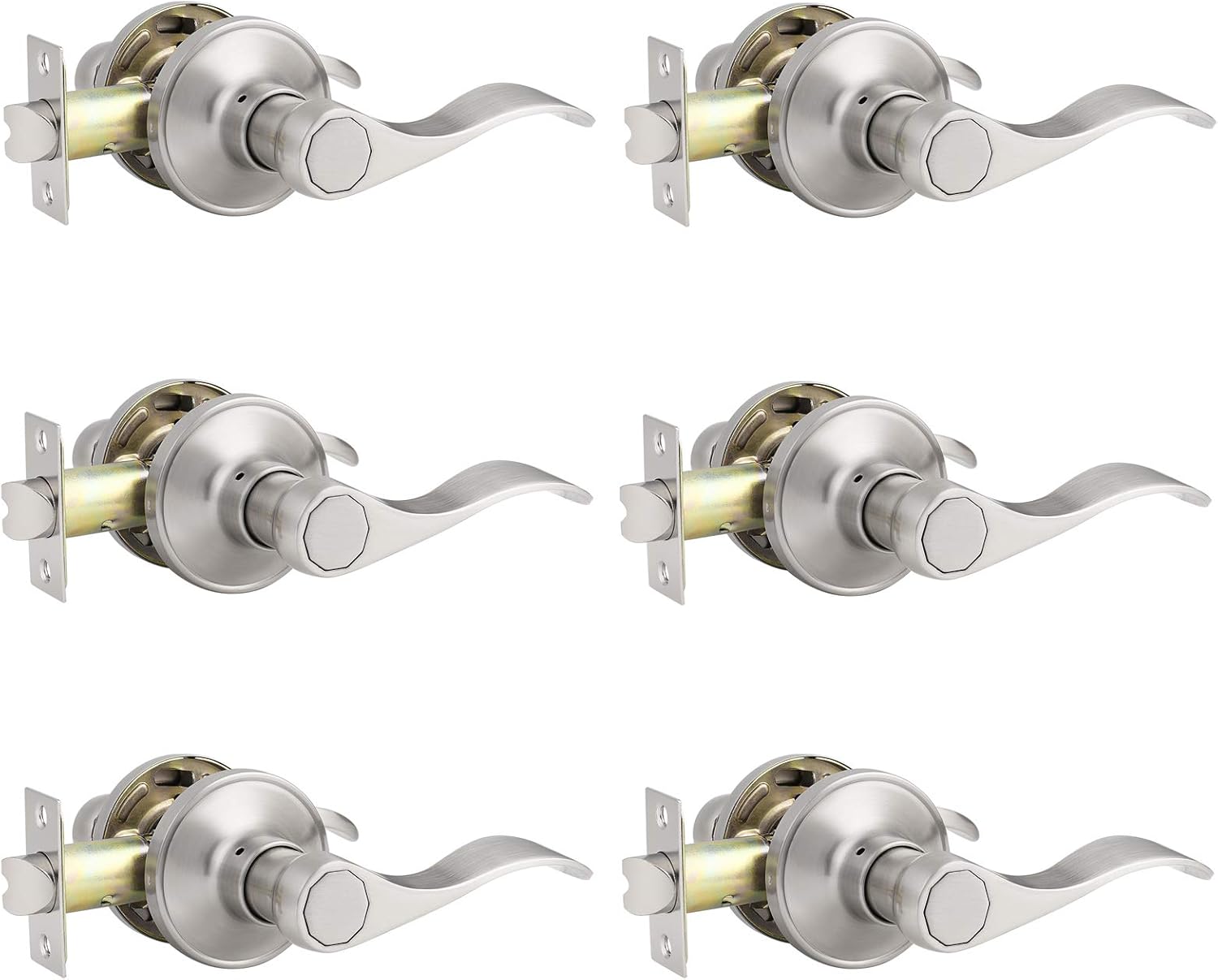 5 Pack Brushed Nickel Stainless Steel Door Levers W224945