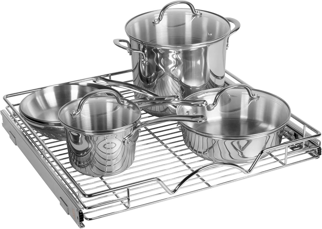 Chrome Heavy Duty Pull Out Drawer Cabinet Organizer M445