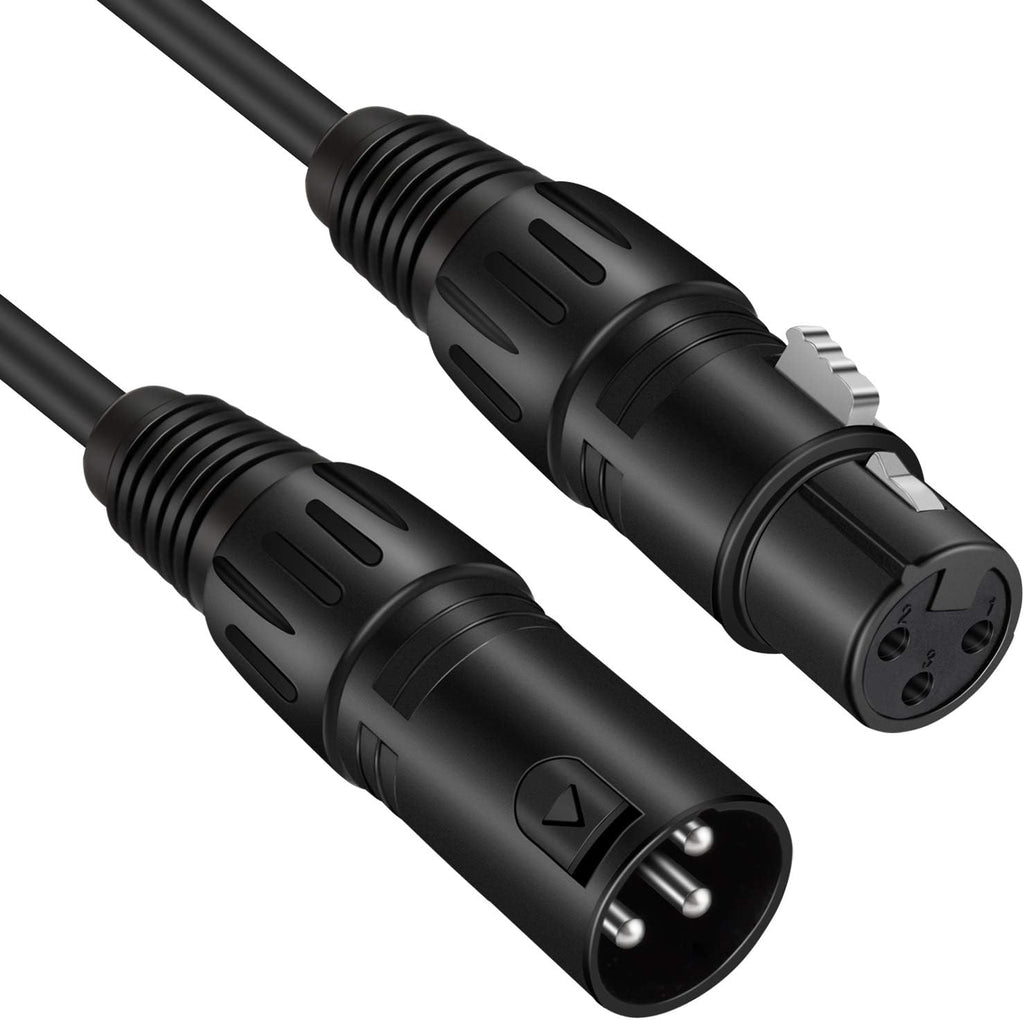 50ft XLR Microphone Male to Female Mic Cables Black 3-Pack B30892