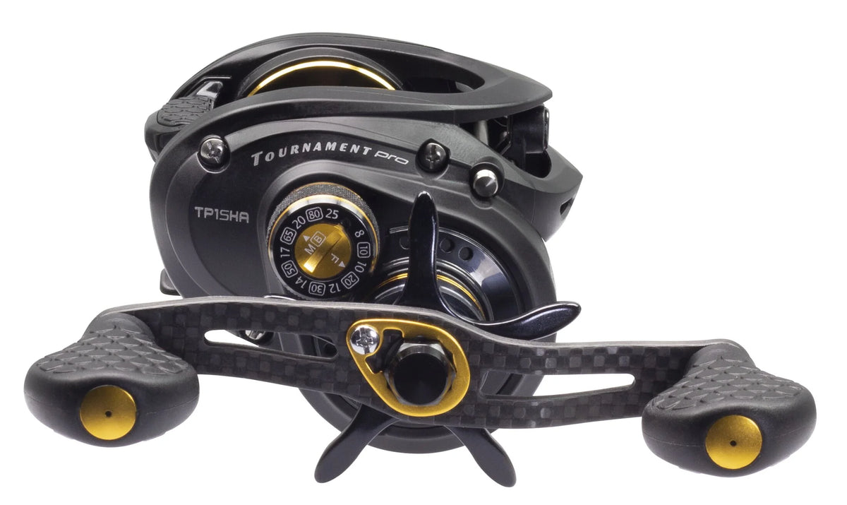 Baitcast Fishing Reel, Right-Hand Retrieve, 7.5:1 Gear Ratio, 11 Bearing, Black P513