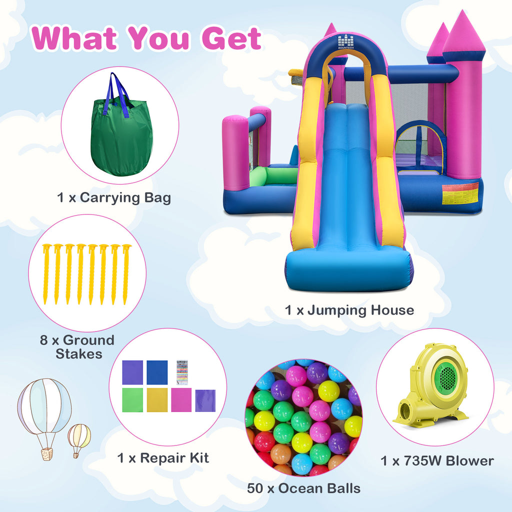 Inflatable Bounce Castle with Long Slide B37938