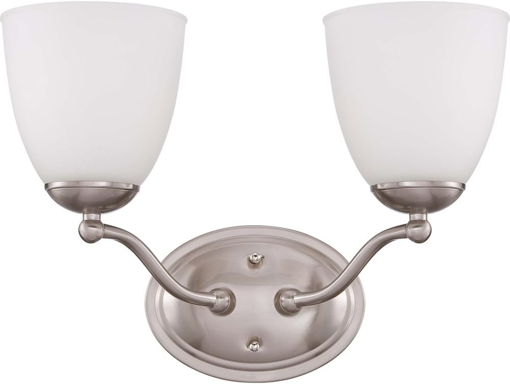 Three Light Vanity Frosted Glass Brushed Nickel Fixture D66548