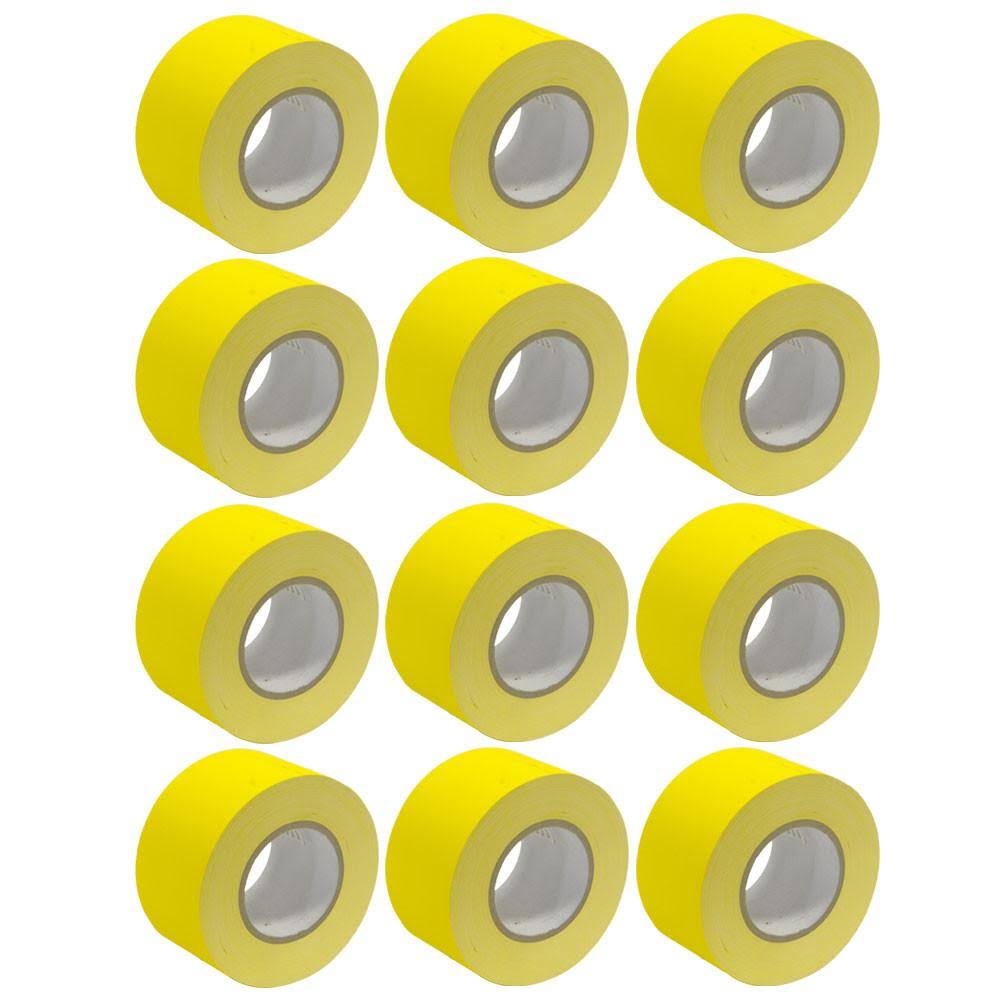 12 Pack 3 inch Yellow Gaffer Tape 60 Yards per Roll V206