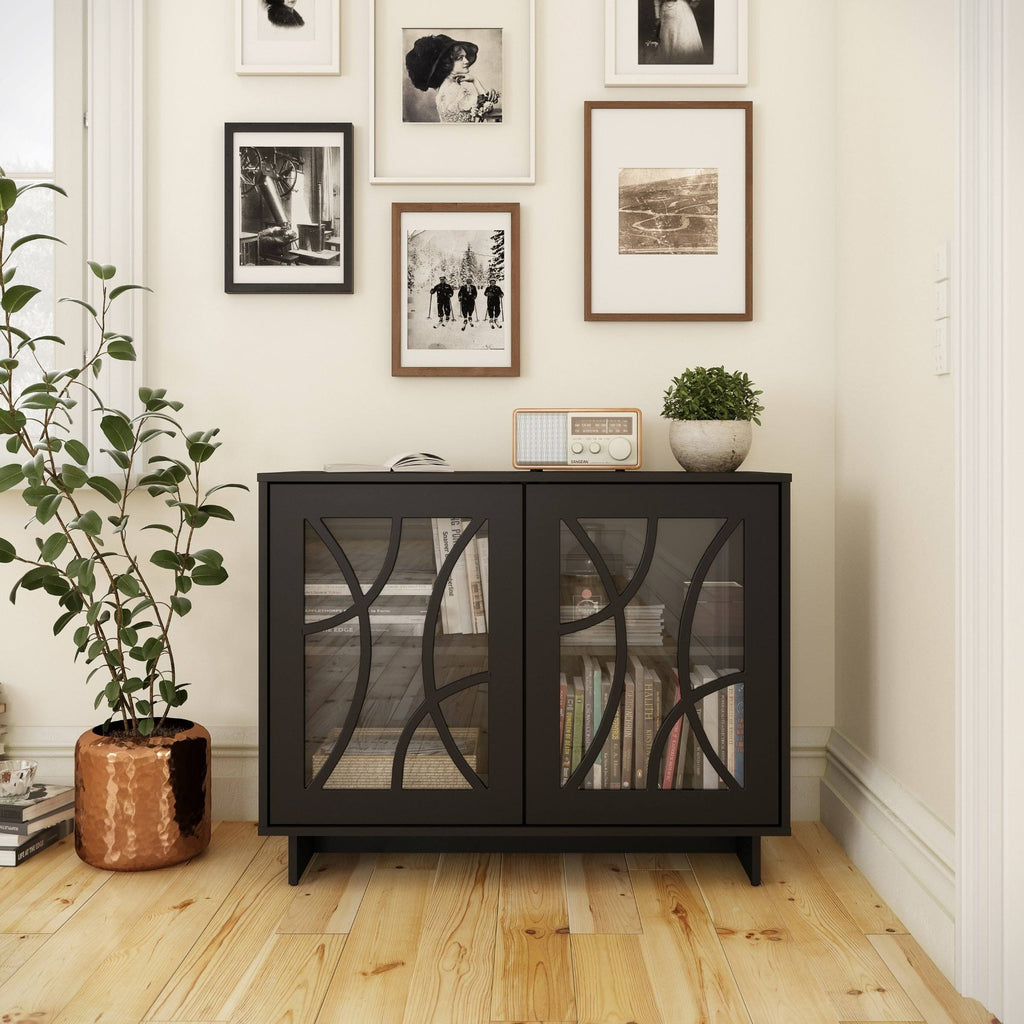 Black 2-Door Storage Cabinet J2198