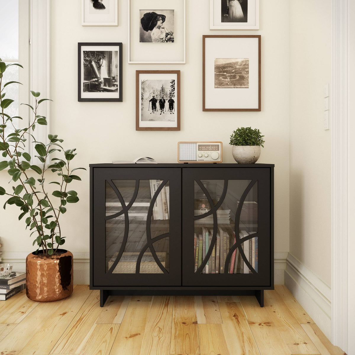 Black 2-Door Storage Cabinet J2198