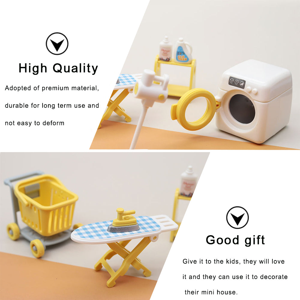 1:12 Mini Dollhouse Washing Machine Vacuum Cleaner Laundry Room Set Play Toys Z3672