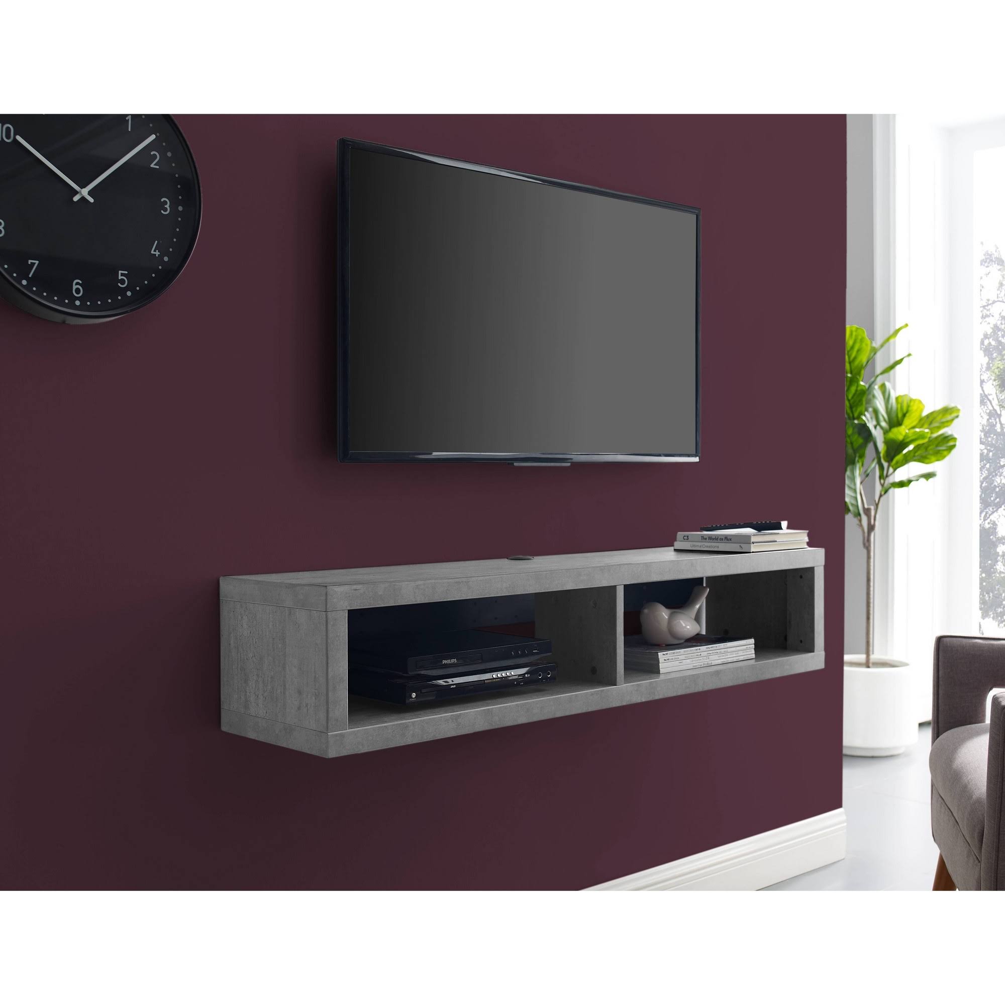 Stone Gray Wall Mounted Wood Media Console N4749