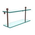Antique Copper Two Tiered Glass Shelf B835234