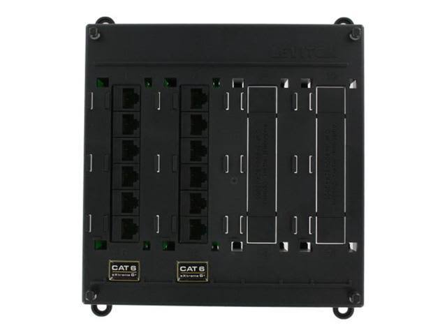 Patch Panel - CAT 6 - RJ-45 X 12 - Black ABS plastic - 12 ports J121
