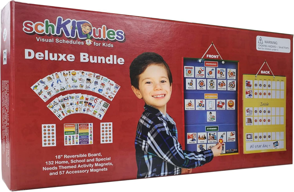 Visual Schedule Magnet Board with 189 Magnetic Picture Cards, Pack of 2 H695595