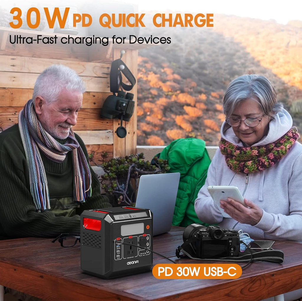 300W Portable Power Station 300Wh Solar Powered Generator with 110V AC Outlet R71886