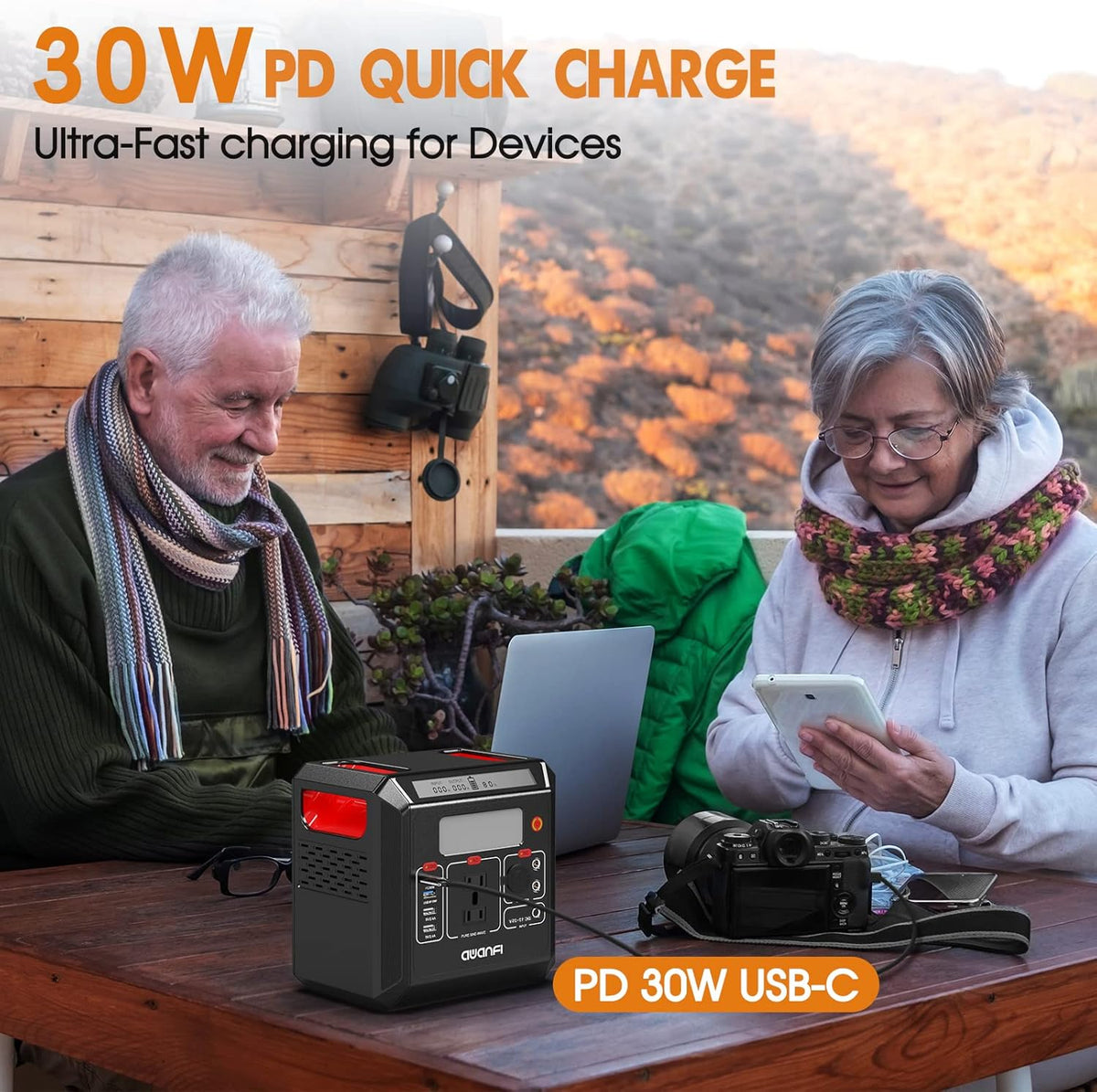300W Portable Power Station 300Wh Solar Powered Generator with 110V AC Outlet R71886