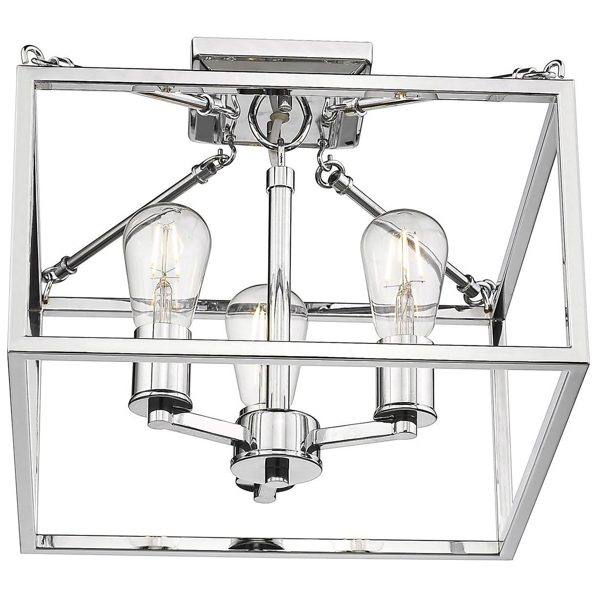 Black 3 Light Semi-Flush Mount O425184