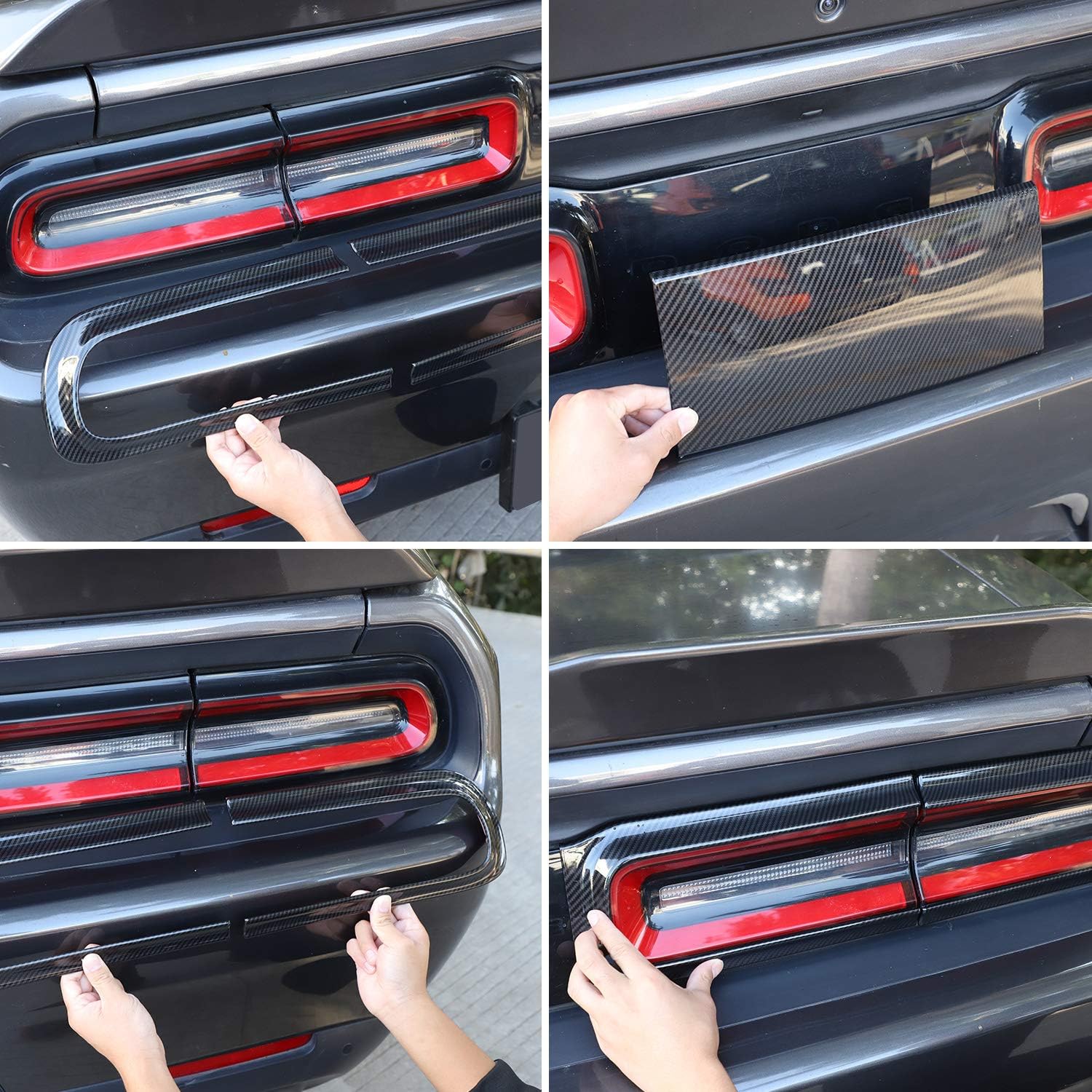 Carbon Fiber Grain Taillight Cover Trim Accessories Pack of 2 R52625