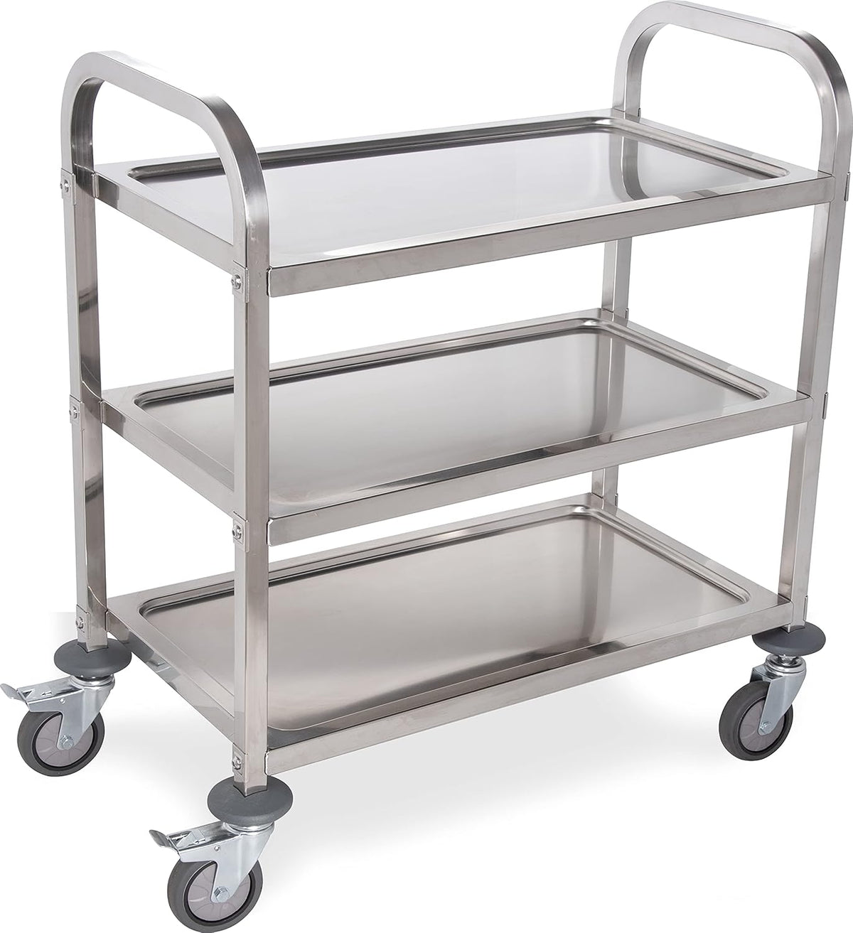 3 Shelf Stainless Steel Utility Cart, 400 Pound Capacity C21571