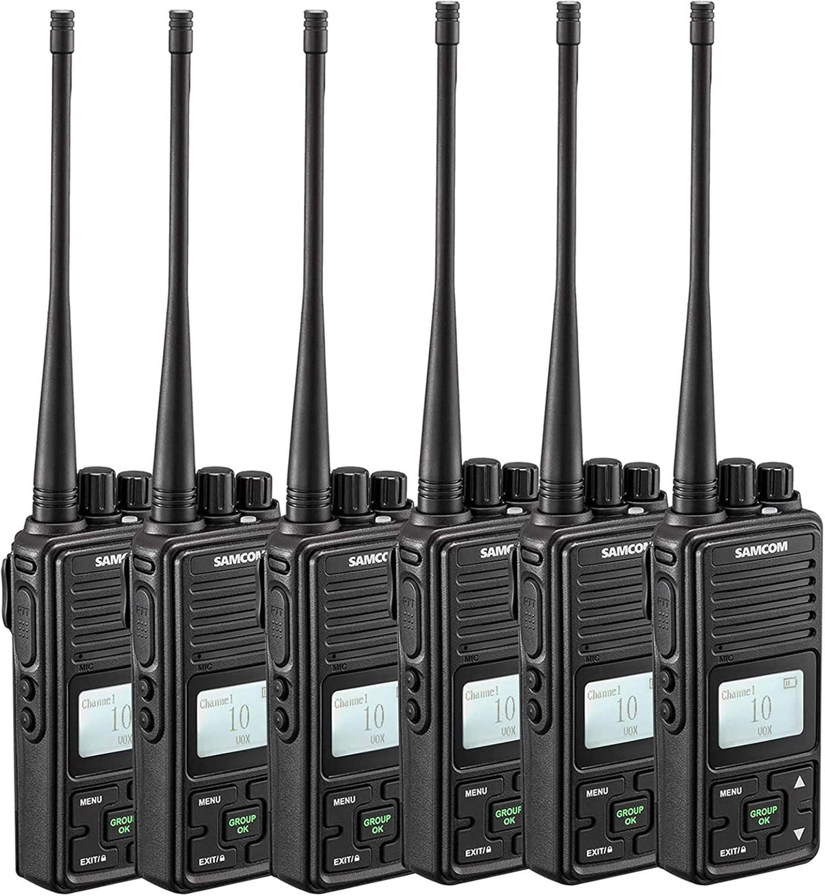 6 Packs UHF Two Way Radios with Earpieces B32987