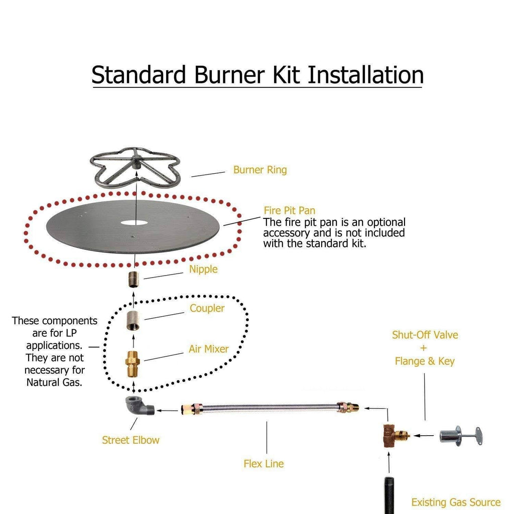 48x22 Natural Gas Fire Pit Burner Ring Kit X884021